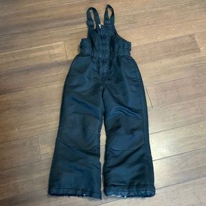 Kids Girl Snow Pants Bib Black